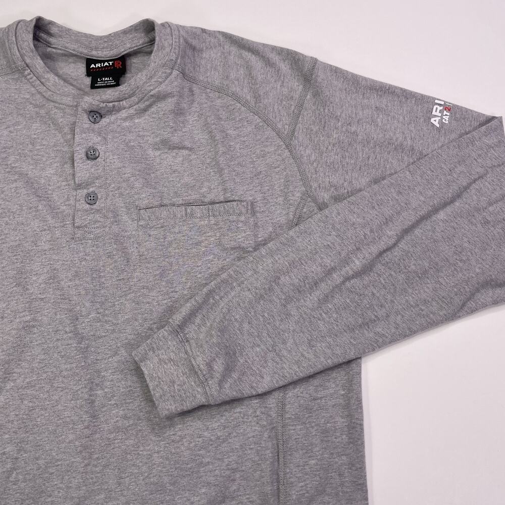 Ariat FR T Shirt Men’s Big Tall Large Gray Long Sleeve CAT 2 2112 Work Wear